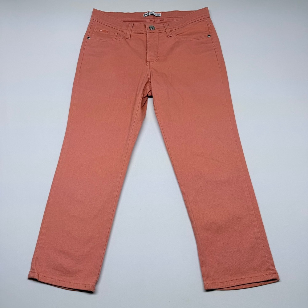 Lee Natural Fit Straight Leg Pants Salmon Pink Stretch Denim  Size 6M